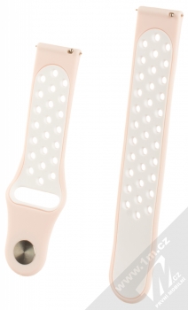Handodo Double Color Strap silikonový pásek na zápěstí pro Samsung Gear S2 Classic světle růžová bílá (light pink white) zezadu