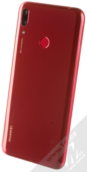 Huawei Y7 (2019) červená (coral red) šikmo zezadu