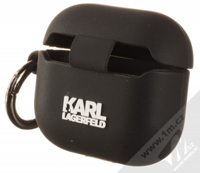 Karl Lagerfeld Choupette AirPods Silicone Case silikonové pouzdro pro sluchátka Apple AirPods 3 (KLACA3SILCHBK) černá (black) zezadu