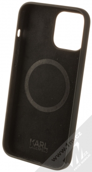 Karl Lagerfeld MagSafe Silicone Head ochranný kryt s MagSafe pro Apple iPhone 13 Pro Max (KLHMP13XSLKHBK) černá (black) zepředu