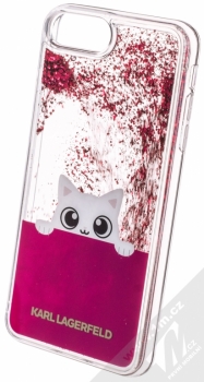 Karl Lagerfeld Peek a Boo Liquid Glitter Case ochranný kryt s přesýpacím efektem třpytek pro Apple iPhone 6 Plus, iPhone 6S Plus, iPhone 7 Plus, iPhone 8 Plus (KLHCI8LPABGFU) sytě růžová (fuchsia) animace 1