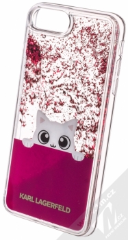Karl Lagerfeld Peek a Boo Liquid Glitter Case ochranný kryt s přesýpacím efektem třpytek pro Apple iPhone 6 Plus, iPhone 6S Plus, iPhone 7 Plus, iPhone 8 Plus (KLHCI8LPABGFU) sytě růžová (fuchsia) animace 2