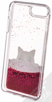 Karl Lagerfeld Peek a Boo Liquid Glitter Case ochranný kryt s přesýpacím efektem třpytek pro Apple iPhone 6 Plus, iPhone 6S Plus, iPhone 7 Plus, iPhone 8 Plus (KLHCI8LPABGFU) sytě růžová (fuchsia) zepředu