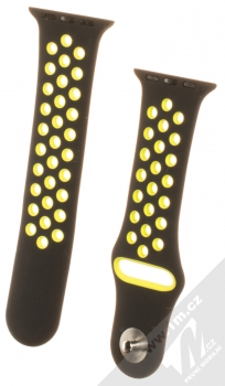 Maikes Sport Strap silikonový pásek na zápěstí pro Apple Watch 38mm, Watch 40mm černá žlutá (black yellow)
