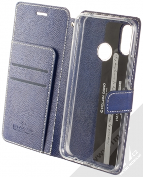 Molan Cano Issue Diary flipové pouzdro pro Huawei Nova 3i tmavě modrá (navy blue) otevřené