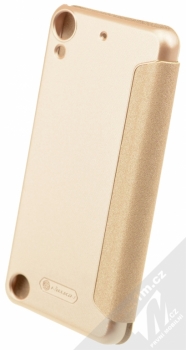 Nillkin Sparkle Flip kožené pouzdro pro HTC Desire 530, Desire 630 zlatá (gold) zezadu