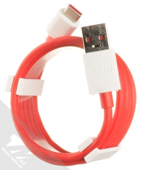 OnePlus DC0504B44GB originální nabíječka do sítě s USB výstupem 4A a USB kabel s USB Type-C konektorem bílá červená (white red) USB kabel komplet