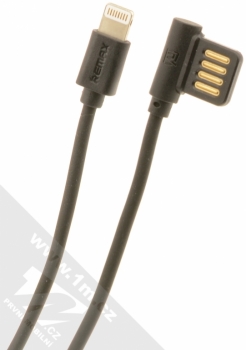 Remax Rayen USB kabel do pravého úhlu s Apple Lightning konektorem černá (black)