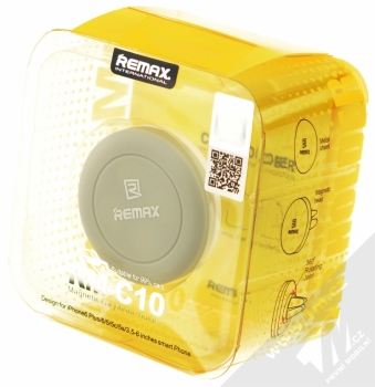 Remax RM-C10 magnetický držák do mřížky ventilace v automobilu pro mobilní telefon, mobil, smartphone, tablet bílo šedá (white grey) krabička