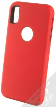 Sligo Defender Solid odolný ochranný kryt pro Apple iPhone XS Max červená černá (red black)