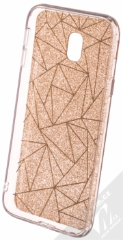 Sligo Glitter Geometric třpytivý ochranný kryt pro Samsung Galaxy J3 (2017) zlatá (gold) zepředu