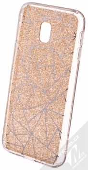Sligo Glitter Geometric třpytivý ochranný kryt pro Samsung Galaxy J3 (2017) zlatá (gold)
