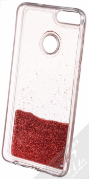 Sligo Liquid Glitter Full ochranný kryt s přesýpacím efektem třpytek pro Huawei P Smart červená (red) zepředu