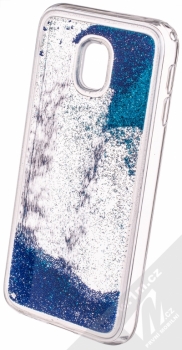 Sligo Liquid Pearl Full ochranný kryt s přesýpacím efektem třpytek pro Samsung Galaxy J3 (2017) modrá (blue) animace 2