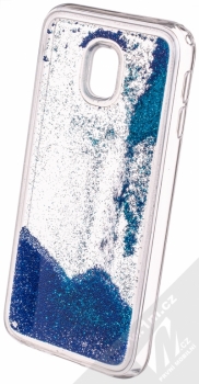 Sligo Liquid Pearl Full ochranný kryt s přesýpacím efektem třpytek pro Samsung Galaxy J3 (2017) modrá (blue) animace 3