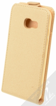 Sligo Plus flipové pouzdro pro Samsung Galaxy A3 (2017) zlatá (gold) zezadu