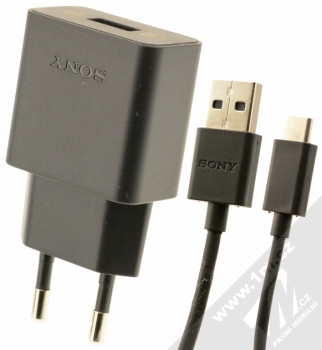 Sony UCH12 originální nabíječka do sítě s USB výstupem a Sony UCB20 originální USB kabel s USB Type-C konektorem černá (black)