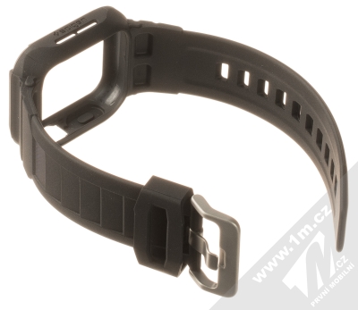 Spigen Rugged Armor Pro odolný ochranný kryt pro Apple Watch 40mm, Watch 41mm černá (matte black) rozepnuté zezadu
