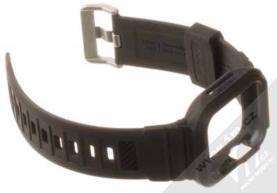 Spigen Rugged Armor Pro odolný ochranný kryt pro Apple Watch 40mm, Watch 41mm černá (matte black) rozepnuté