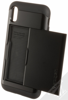 Spigen Slim Armor CS odolný ochranný kryt s kapsičkou pro Apple iPhone X černá (black) otevřené