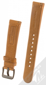 Strap Studio Essex kožený pásek na zápěstí pro Samsung Galaxy Watch 42mm, Gear Sport hnědá (brown) zezadu