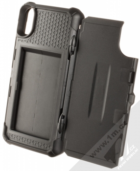 UAG Trooper odolný ochranný kryt s kapsičkou pro Apple iPhone XS Max černá (all black) otevřené