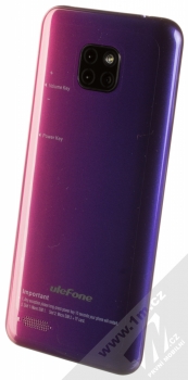 Ulefone Note 7 růžová fialová (twilight) šikmo zezadu