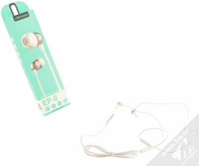 USAMS EP-8 sluchátka s mikrofonem a ovladačem bílá (white) balení