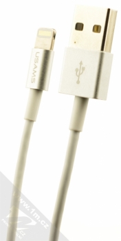 USAMS MFi USB kabel s Apple Lightning konektorem pro Apple iPhone, iPad, iPod (licence MFi) stříbrná (silver)