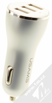 USAMS 3Ports nabíječka do auta s 3x USB výstupem a proudem 3.4A pro mobilní telefon, mobil, smartphone stříbrná (silver)