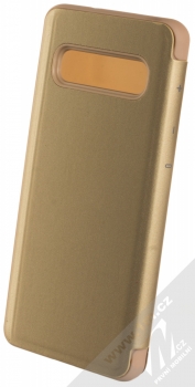 Vennus Clear View flipové pouzdro pro Samsung Galaxy S10 zlatá (gold) zezadu