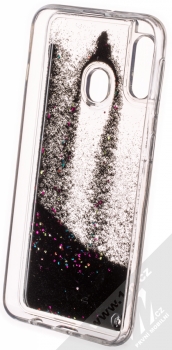Vennus Liquid Glitter ochranný kryt s přesýpacím efektem třpytek pro Samsung Galaxy A20e černá (black) zepředu