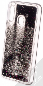 Vennus Liquid Glitter ochranný kryt s přesýpacím efektem třpytek pro Samsung Galaxy A20e černá (black) zezadu