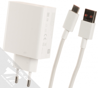 Xiaomi MDY-11-ED | MDY-12-EH originální nabíječka do sítě 65W s USB výstupem QuickCharge 3.0 a originální USB kabel s USB Type-C konektorem bílá (white)