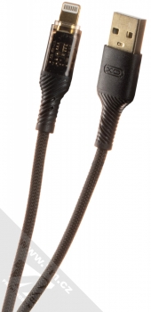 XO NB229A Clear opletený USB kabel s Apple Lightning konektorem černá (black)
