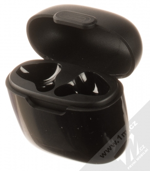 XO X23 TWS Bluetooth stereo sluchátka černá (black) nabíjecí pouzdro otevřené