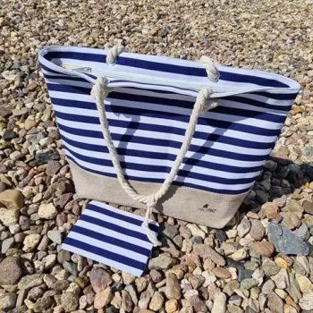 1Mcz Plážová taška 22l bílá modrá (white blue)