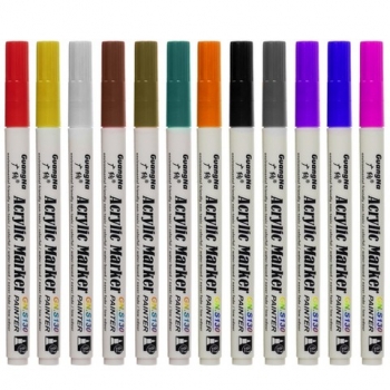 1Mcz Akrylové fixy popisovače sada 12 ks vícebarevné (multicolored)