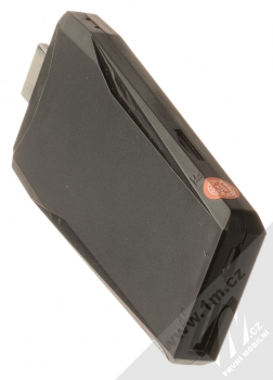 1Mcz 4K UHD Game Stick Lite HDMI herní konzole se slotem na microSD kartu a 2 bezdrátovými ovladači k TV (více než 17000 her) černá (black) konzole zezdola (konektory microUSB na nabíjení a USB na Bluetooth dongle)