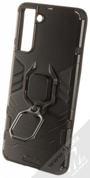 1Mcz Armor Ring odolný ochranný kryt s držákem na prst pro Samsung Galaxy S21 Plus černá (black) držák