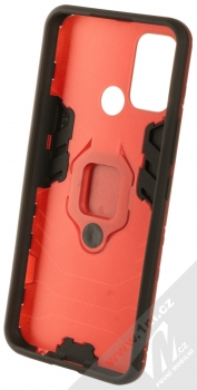 1Mcz Armor Ring odolný ochranný kryt s držákem na prst pro Realme 7i, Narzo 30A červená (red) zepředu