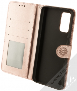1Mcz Burrow Mandala 1 Book flipové pouzdro pro Samsung Galaxy A32 růžově zlatá (rose gold) otevřené