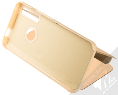 1Mcz Clear View flipové pouzdro pro Huawei P Smart Z, Honor 9X zlatá (gold) stojánek