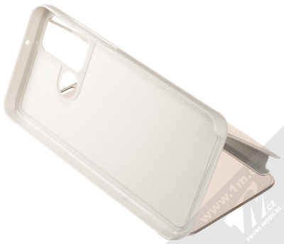 1Mcz Clear View flipové pouzdro pro Huawei Y6p stříbrná (silver) stojánek