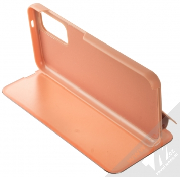 1Mcz Clear View flipové pouzdro pro Samsung Galaxy A13 4G růžová (pink) stojánek