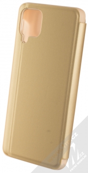 1Mcz Clear View flipové pouzdro pro Samsung Galaxy A12 zlatá (gold) zezadu