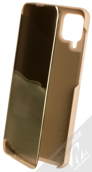1Mcz Clear View flipové pouzdro pro Samsung Galaxy A12 zlatá (gold)