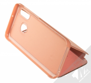1Mcz Clear View flipové pouzdro pro Samsung Galaxy A20e růžová (pink) stojánek