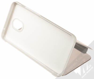 1Mcz Clear View flipové pouzdro pro Xiaomi Redmi 8A stříbrná (silver) stojánek