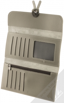 1Mcz Dogone Wallet peněženka světle šedá (light grey) otevřené